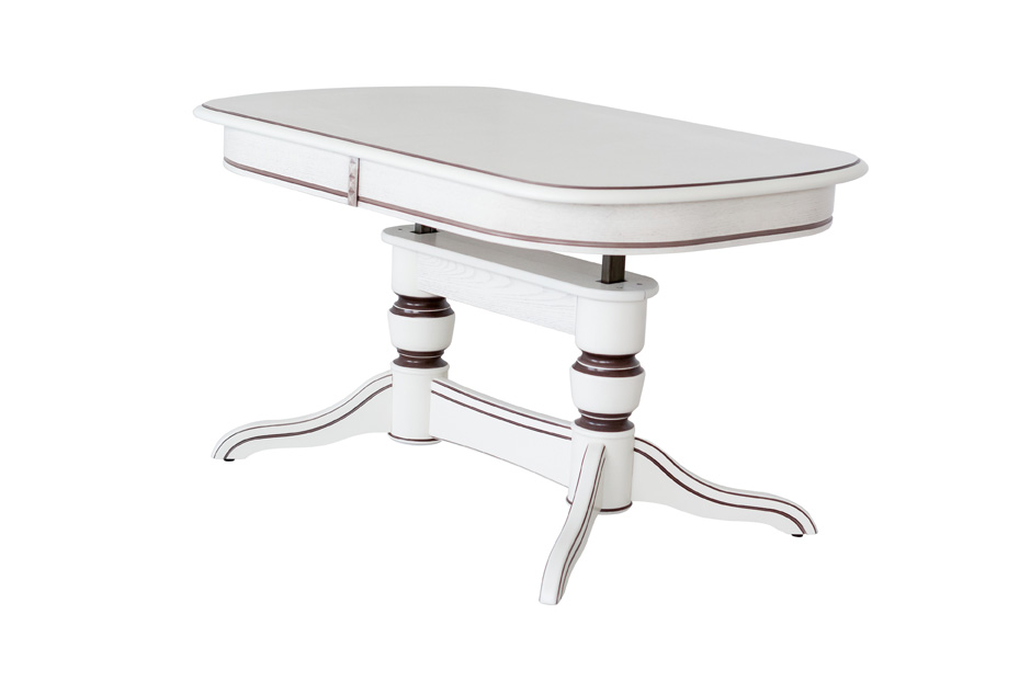 картинка Стол Лира-4 (трансформер) 1250(1600)*800*620(780) с патиной (тон 1 с коричневой патиной) от магазина DFCH 