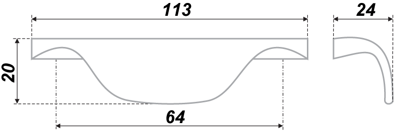 картинка Мебельная ручка RS025SC.3/64 от магазина DFCH 
