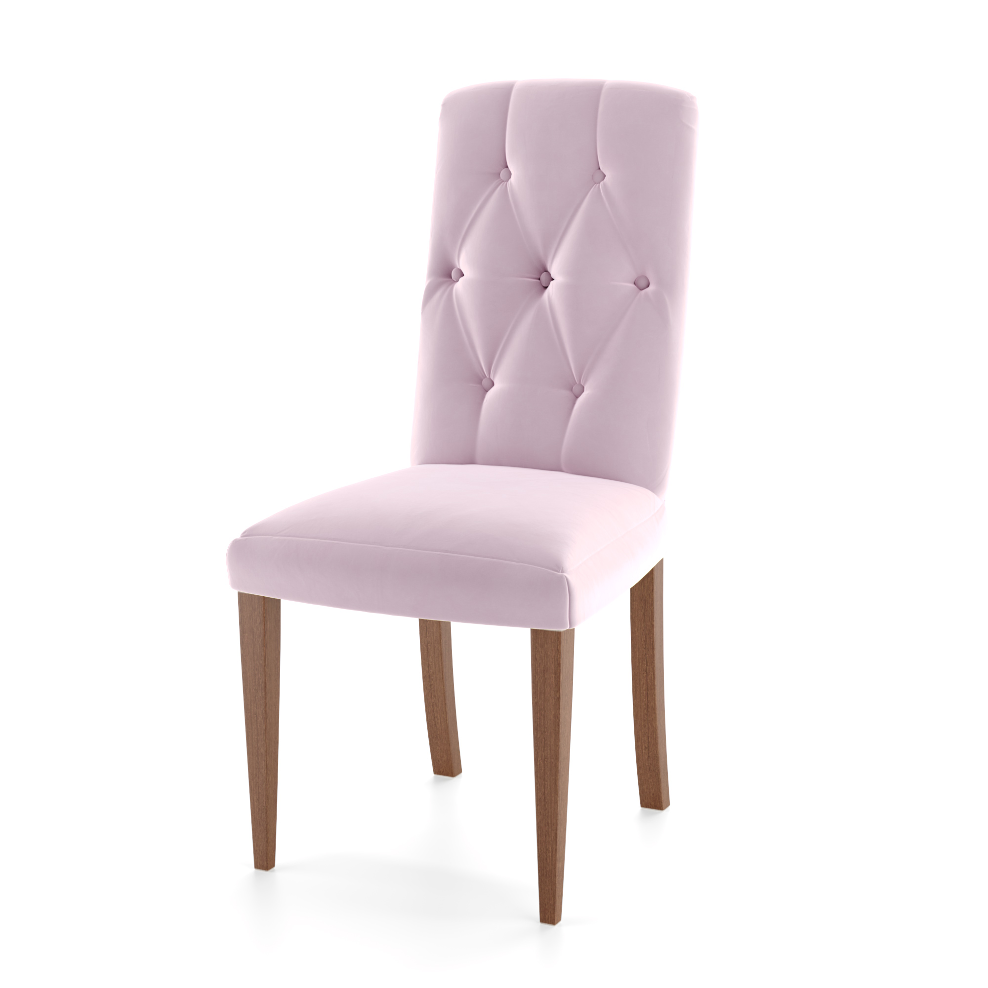 картинка Стул для кухни и гостиной ЛЕОН, велюр, мягкий (ноги Темн. орех (массив березы) тк коллекции Велюр розовая) от магазина DFCH 