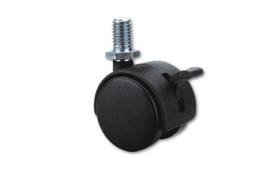 Колесная опора винт М8*15  D40 мм со стопором черная купить по цене от  в Петербурге и Москве
