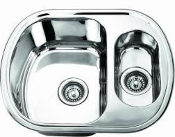 Мойка врезная, нержавейка,две чаши 6049/0,8-180мм(L)110(R)мм/ 600х490 (Снято с пр-ва) купить по цене от  в Петербурге и Москве
