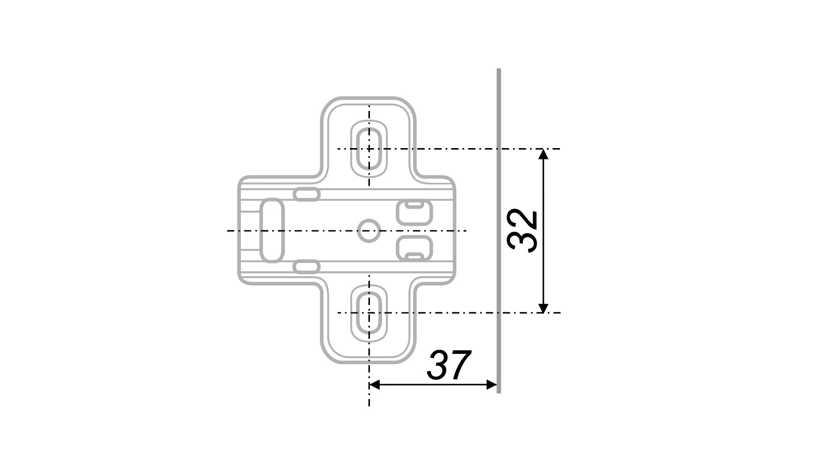 картинка Монтажная планка H5914 для петель EXTRA H319 от магазина DFCH 