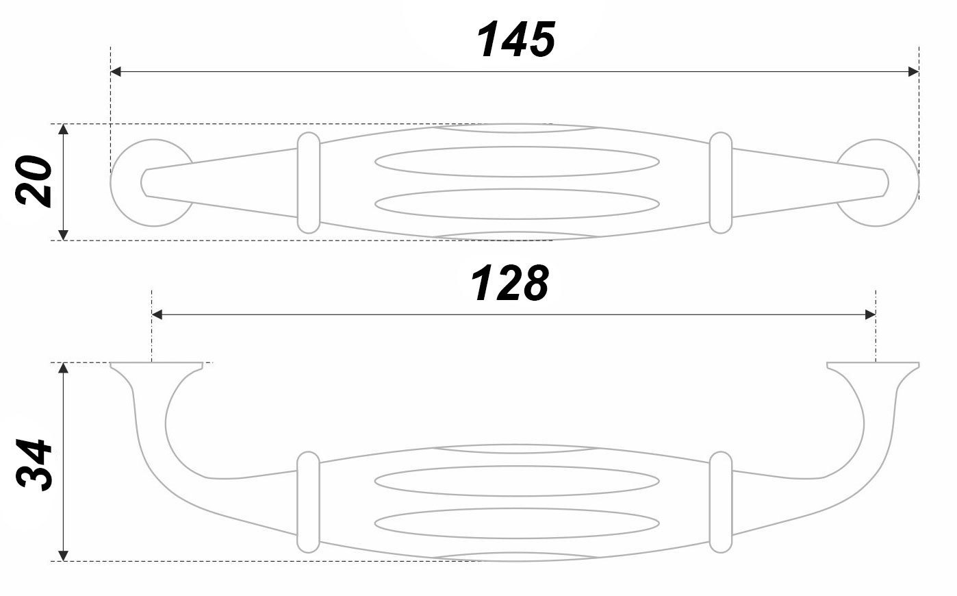 картинка Мебельная ручка TRINITY RS110CP.4/128/W от магазина DFCH 