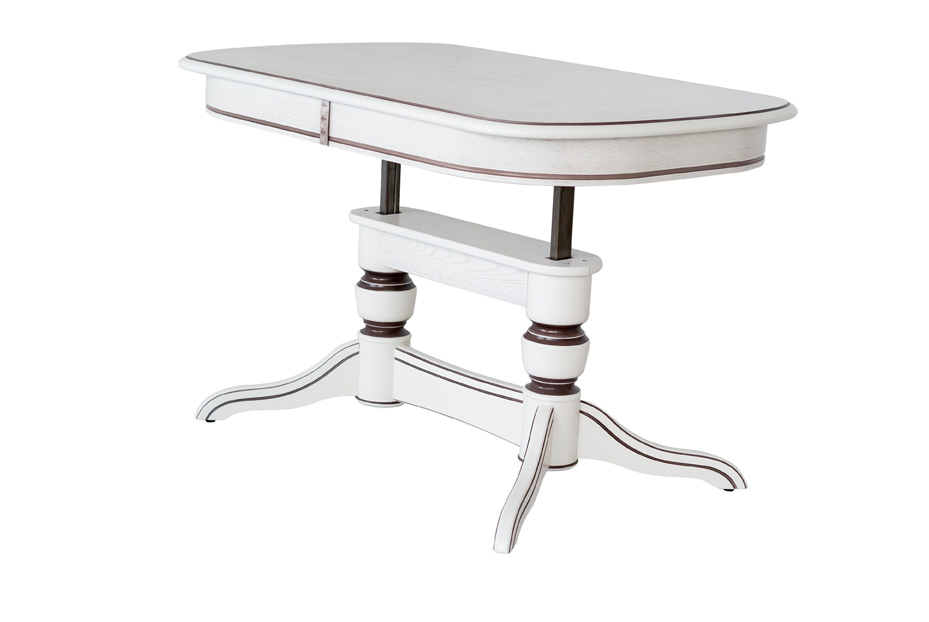 картинка Стол Лира-4 (трансформер) 1250(1600)*800*620(780) с патиной (тон 1 с коричневой патиной) от магазина DFCH 