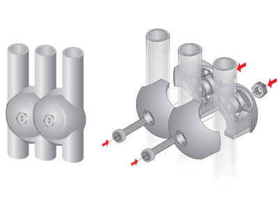 картинка Соединитель трех труб параллельный CS230 от магазина DFCH 