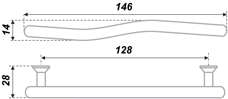 картинка Мебельная ручка RS026CP.4/128 от магазина DFCH 