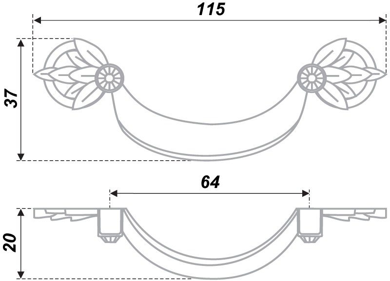 картинка Мебельная ручка RS417BSN.4/64 от магазина DFCH 