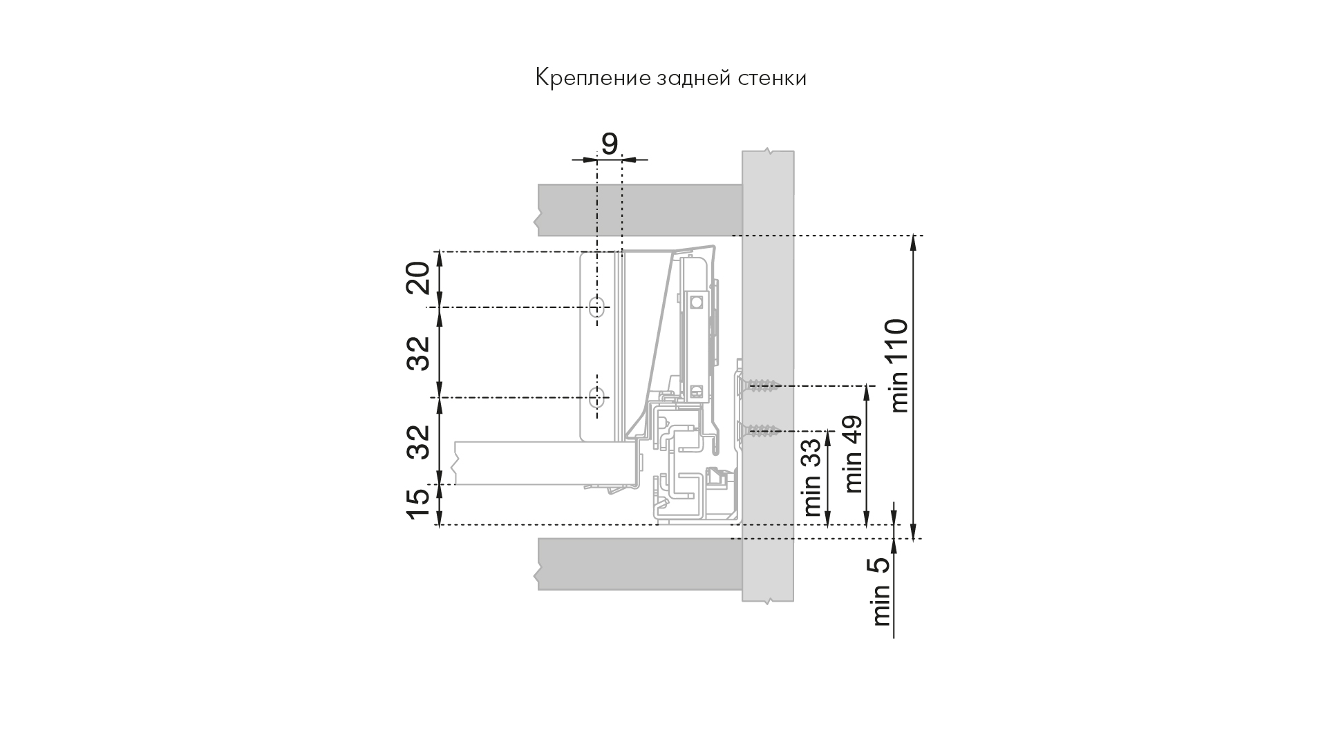 картинка Держатель передней стенки высокого внутреннего СТАРТ с традиционными боковинами SBH44/W от магазина DFCH 
