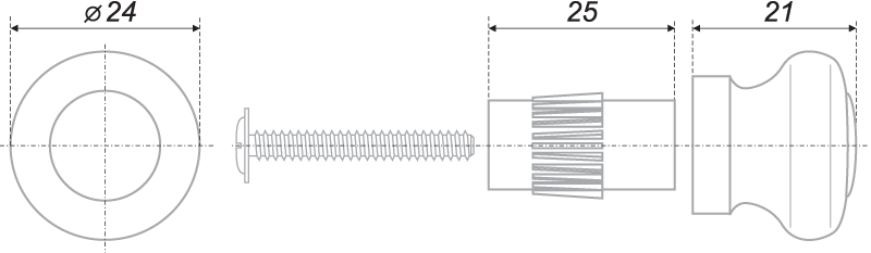 картинка Заглушка для трубы диаметром 16 мм «Ретро» SRP100/CP от магазина DFCH 
