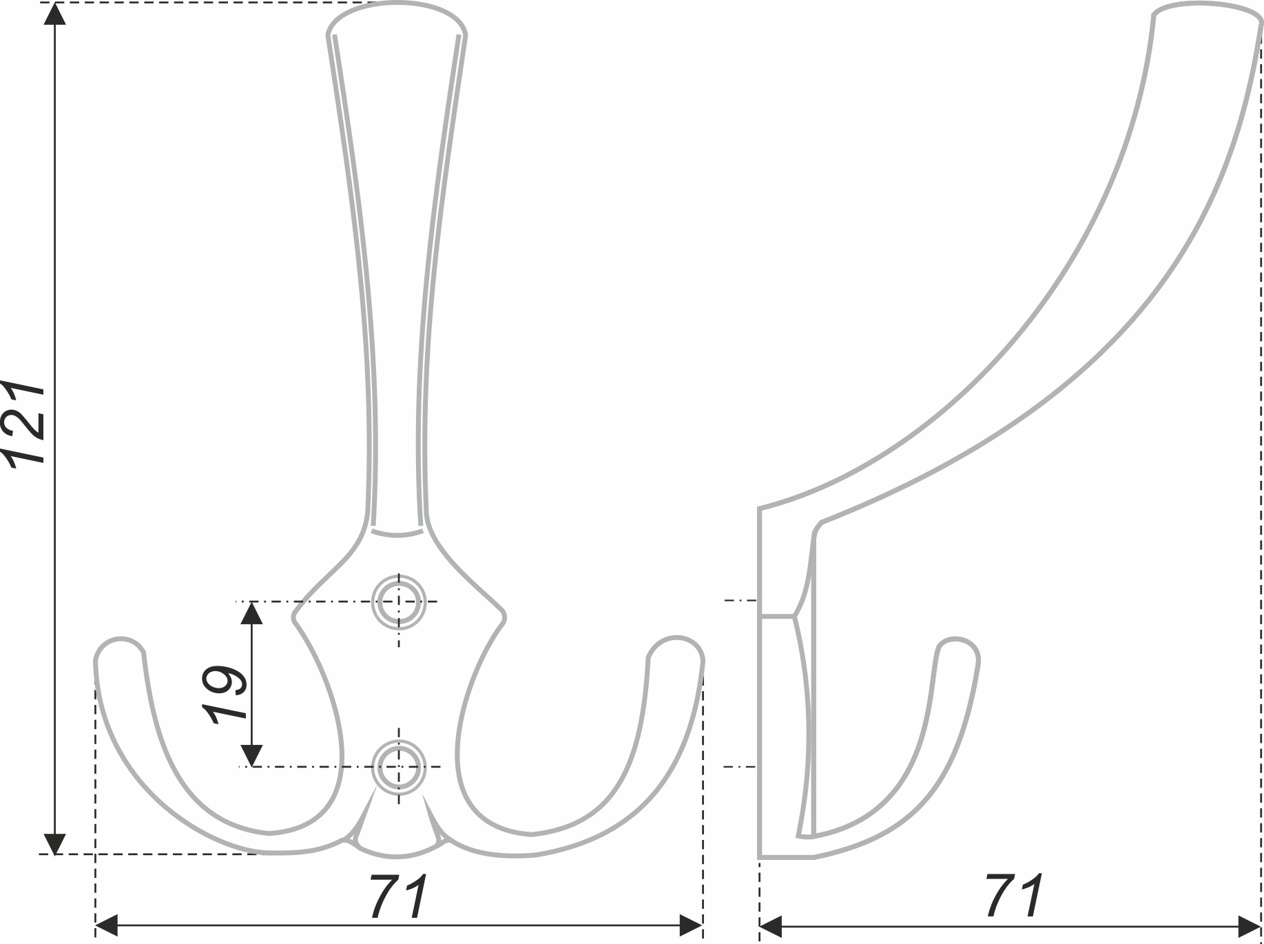 картинка Мебельный крючок K302CP.6 от магазина DFCH 