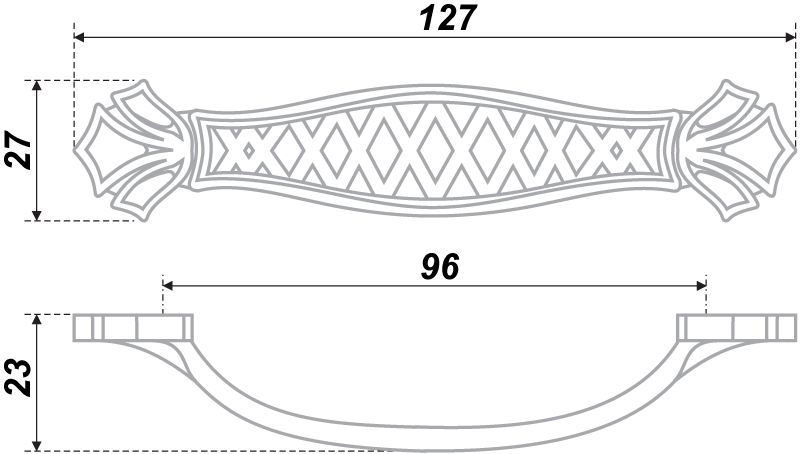 картинка Мебельная ручка RS411EAB.3/96 от магазина DFCH 