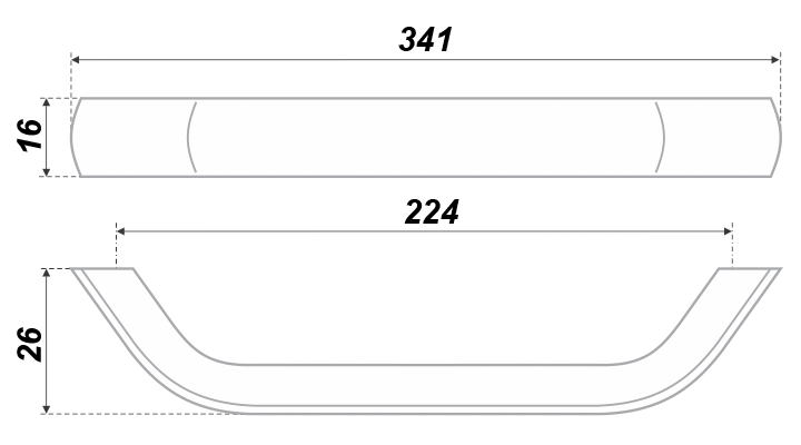 картинка Мебельная ручка RS062CP.4/224 от магазина DFCH 