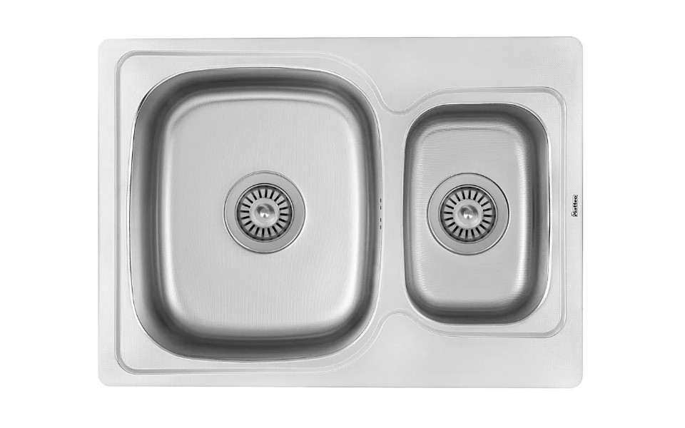 Мойка врезная, нержавейка,две чаши 990А /0,8-180мм(L)140(R)мм/ 660*480 (Снято с пр-ва) купить по цене от  в Петербурге и Москве
