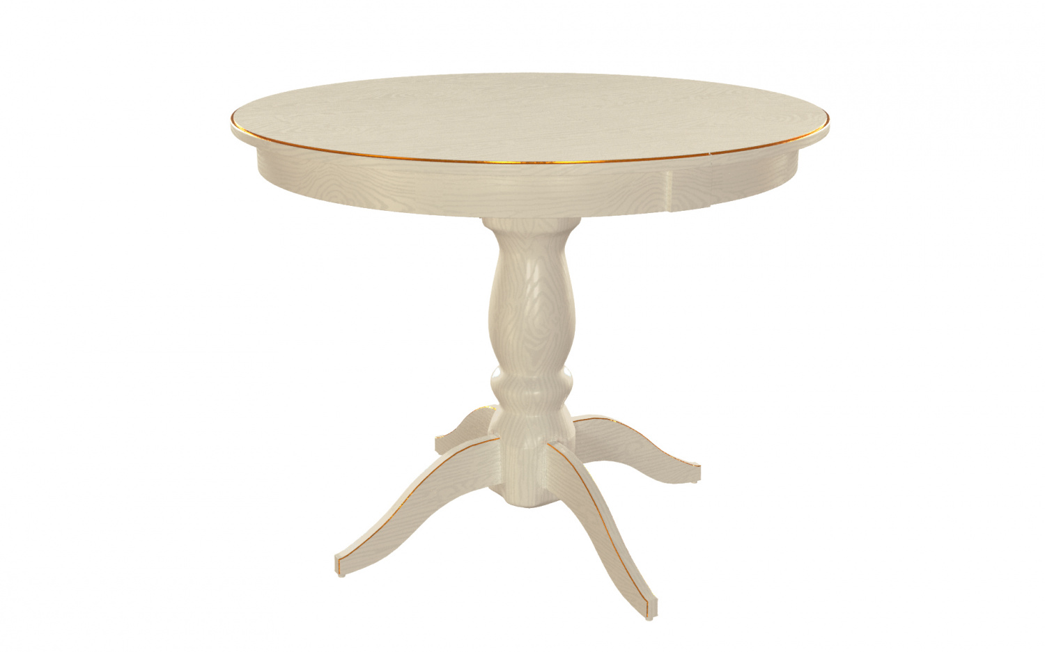 картинка Стол Рич 900(1300)*900*765 (тон слон.кость RAL1013 + патина золото) от магазина DFCH 