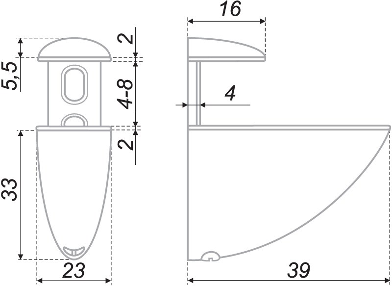 картинка Полкодержатель P504AB.2 от магазина DFCH 