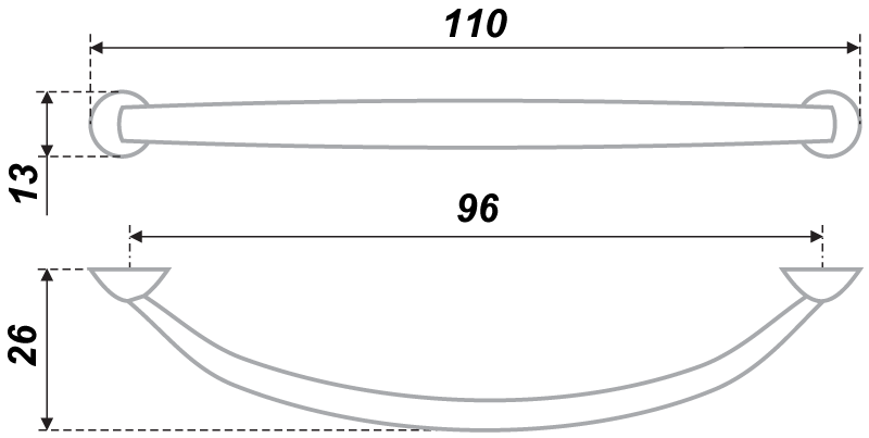 картинка Мебельная ручка RS009SC.3/96 от магазина DFCH 