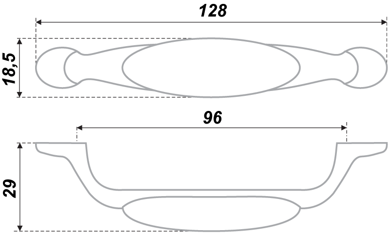 картинка Мебельная ручка RS113AB.3/96/W16 от магазина DFCH 