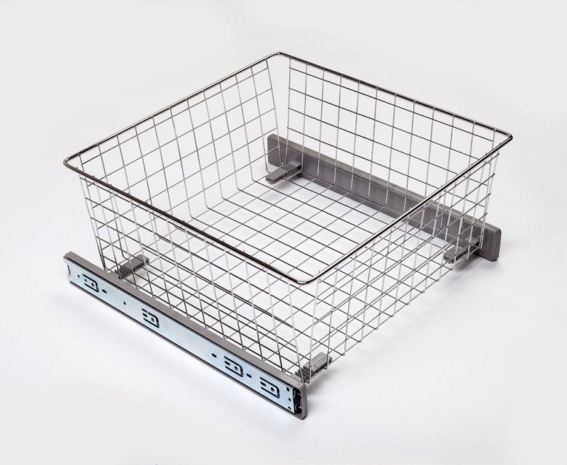 картинка Корзина выдвижная ЮММ для кухни в базу 300 (240х485х120) в комплекте, б/д, хром от магазина DFCH 