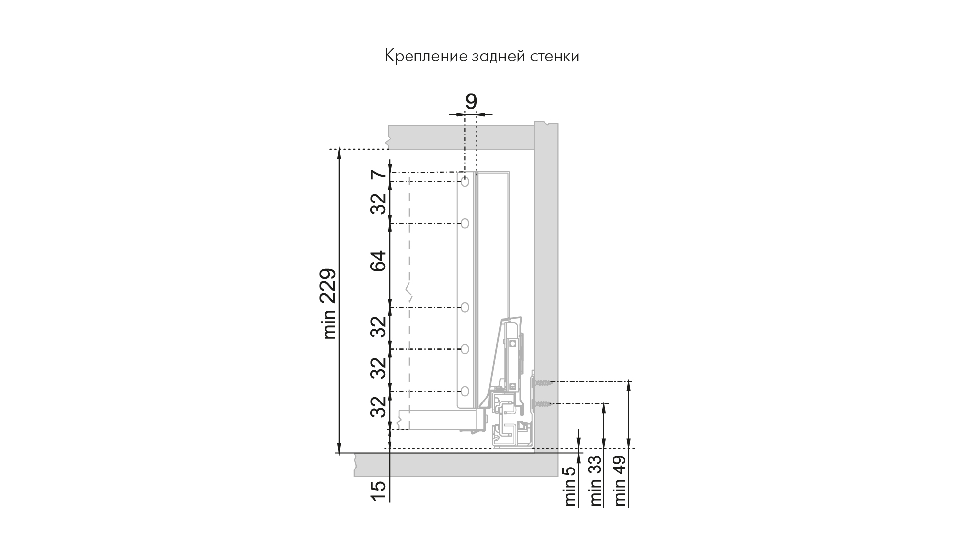 картинка СТАРТ высокий для внутренних ящиков с традиционными боковинами от магазина DFCH 