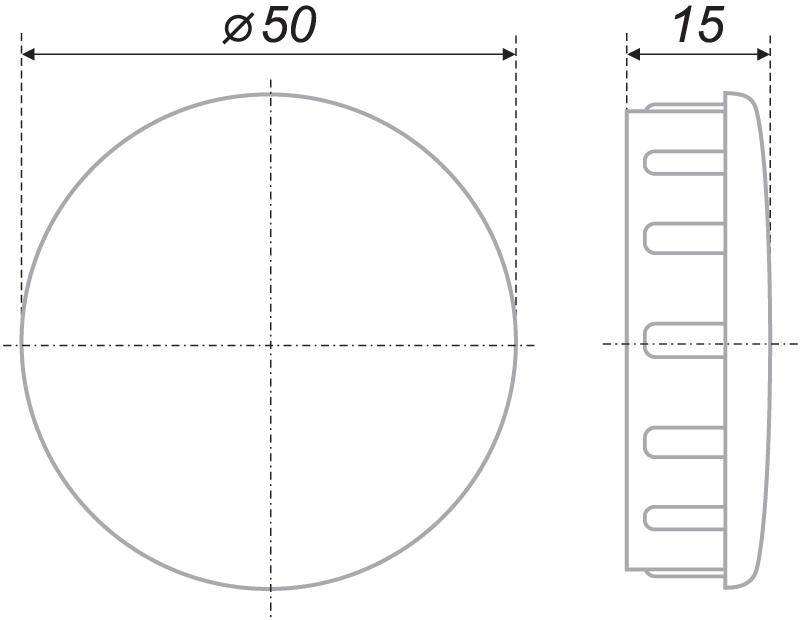картинка Заглушка для трубы 50 мм SPP100/CP от магазина DFCH 