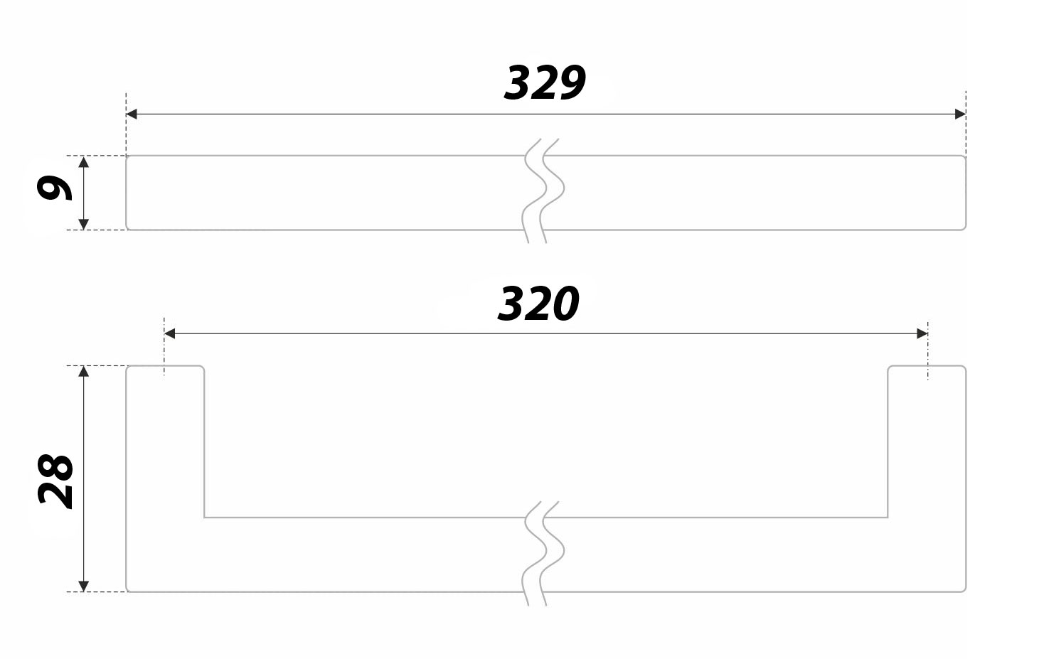 картинка Мебельная ручка QUADRA RS043SN.4/320 от магазина DFCH 