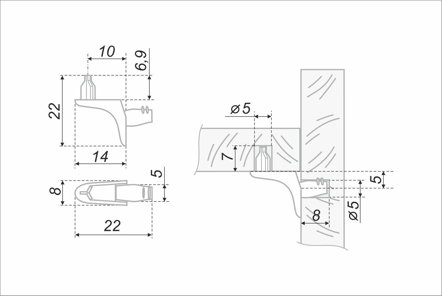 картинка Полкодержатель P901Ni.59 от магазина DFCH 