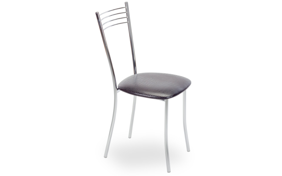 картинка Стул Альфа-1 хром (к/з Крокодил Коричневый S-200) от магазина DFCH 