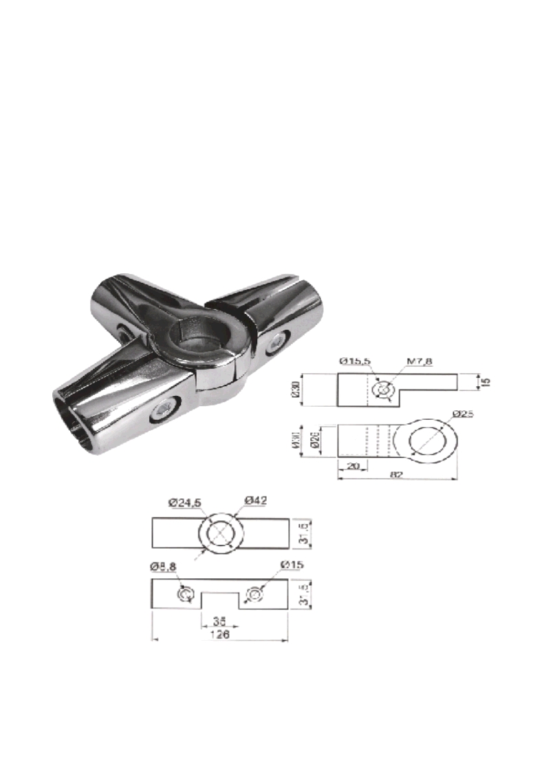 UNO type23/ R-44 соединение 5-ти труб усиленное, хром купить по цене от  в Петербурге и Москве
