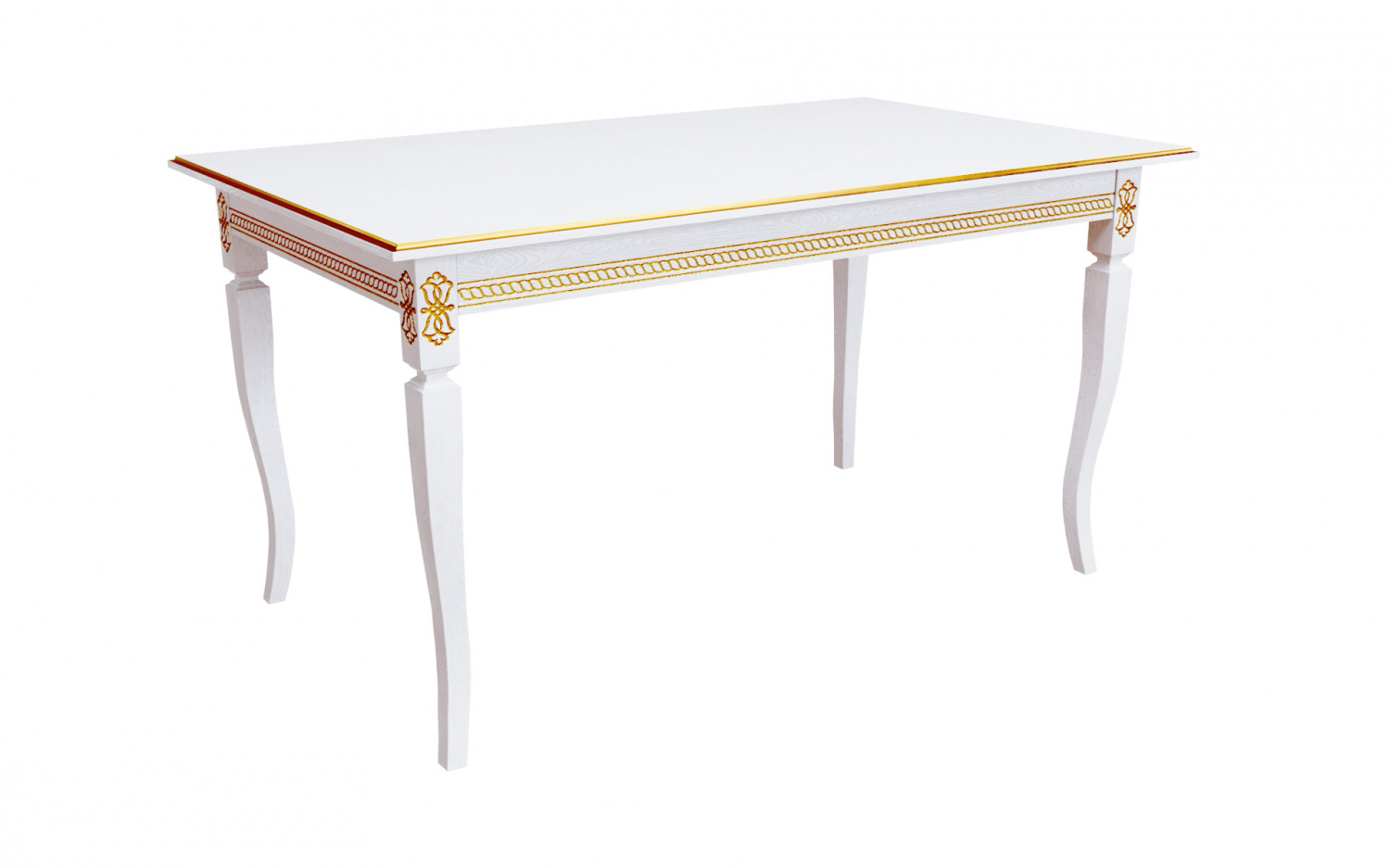 картинка Стол Империал 1500*900*765 (тон белый RAL9003 + патина золото) от магазина DFCH 