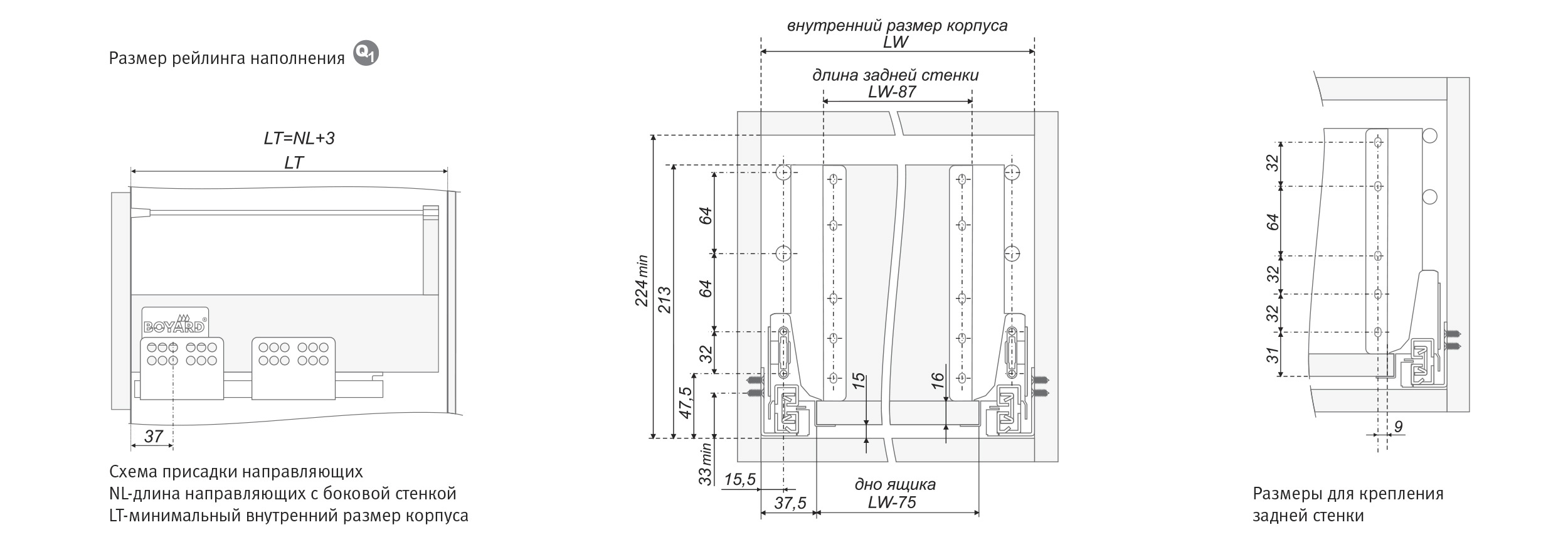 картинка Держатель рейлинга наполнения двойной SBH37/GR от магазина DFCH 