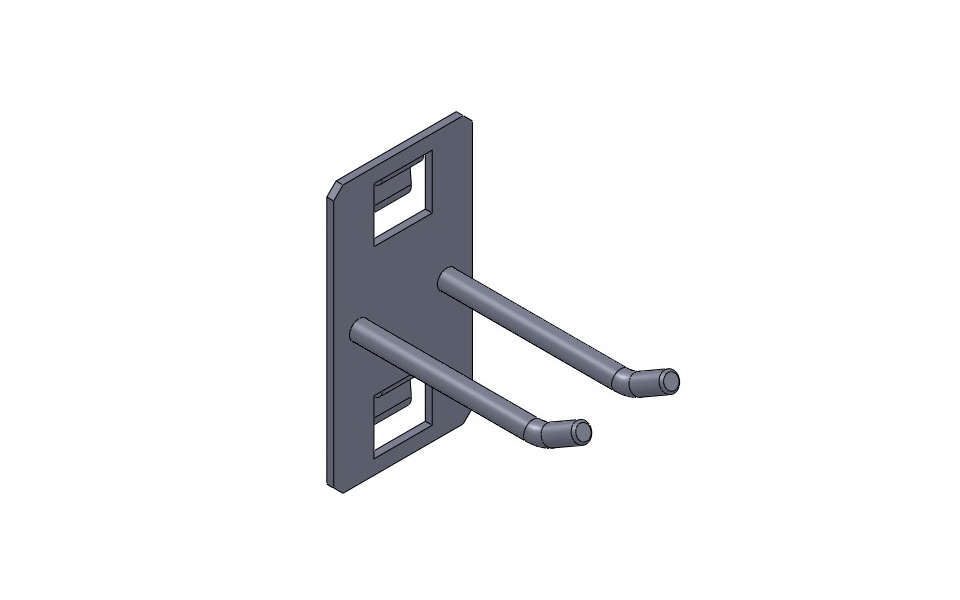 картинка Крючок двойной L=50 мм Н=15 мм (Металлик) HS027-26 от магазина DFCH 