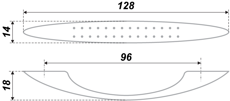 картинка Мебельная ручка RS823GP.3/96 от магазина DFCH 