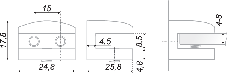 картинка Полкодержатель P513CP.2 от магазина DFCH 