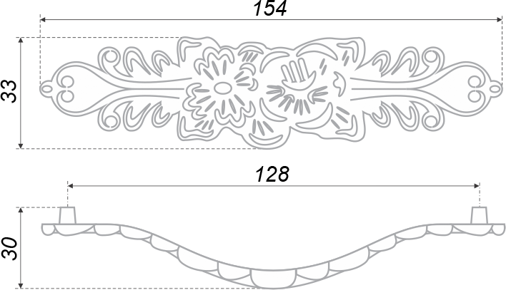 картинка Мебельная ручка LACE RS088CP/W.3/128 от магазина DFCH 