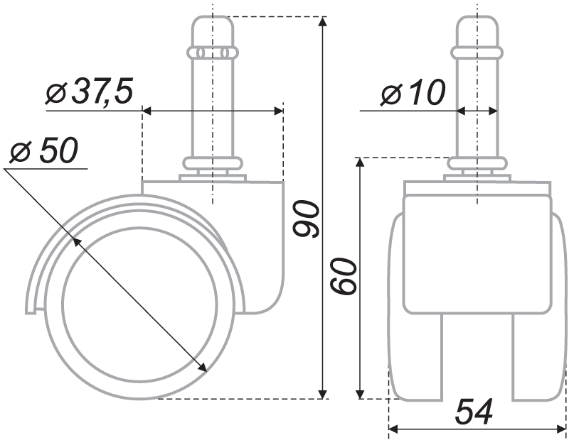 картинка Мебельная опора N108BL/GR.5 от магазина DFCH 