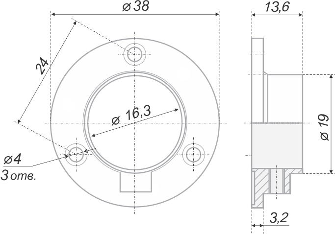 картинка Штангодержатель SHD02/2/1CP/3 от магазина DFCH 
