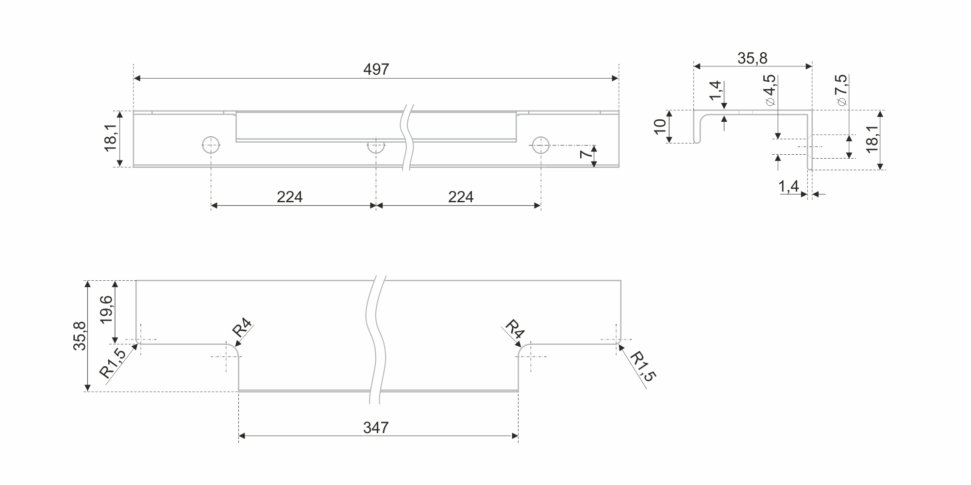 картинка Мебельная ручка RAY RT009CP.1/000/500* от магазина DFCH 