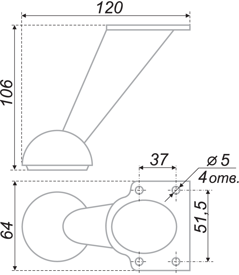 картинка Мебельная опора N204CP.2 от магазина DFCH 