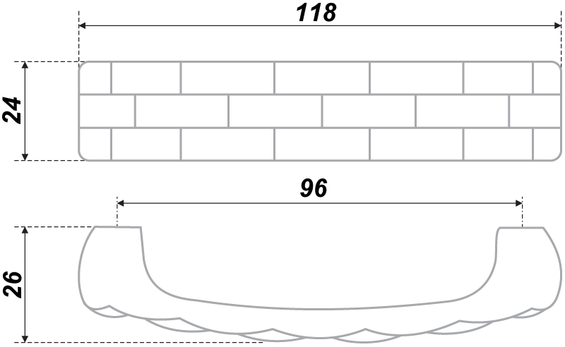 картинка Мебельная ручка RS403EAB.4/96 от магазина DFCH 