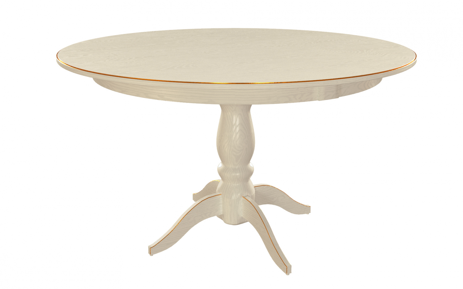 картинка Стол Рич 1200(1600)*1200*765 (тон слон.кость RAL1013 + патина золото) от магазина DFCH 