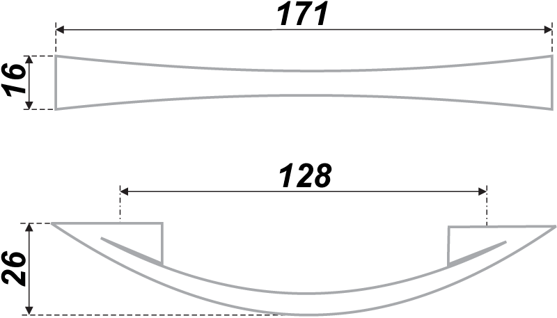 картинка Мебельная ручка RS005SC.4/128 от магазина DFCH 