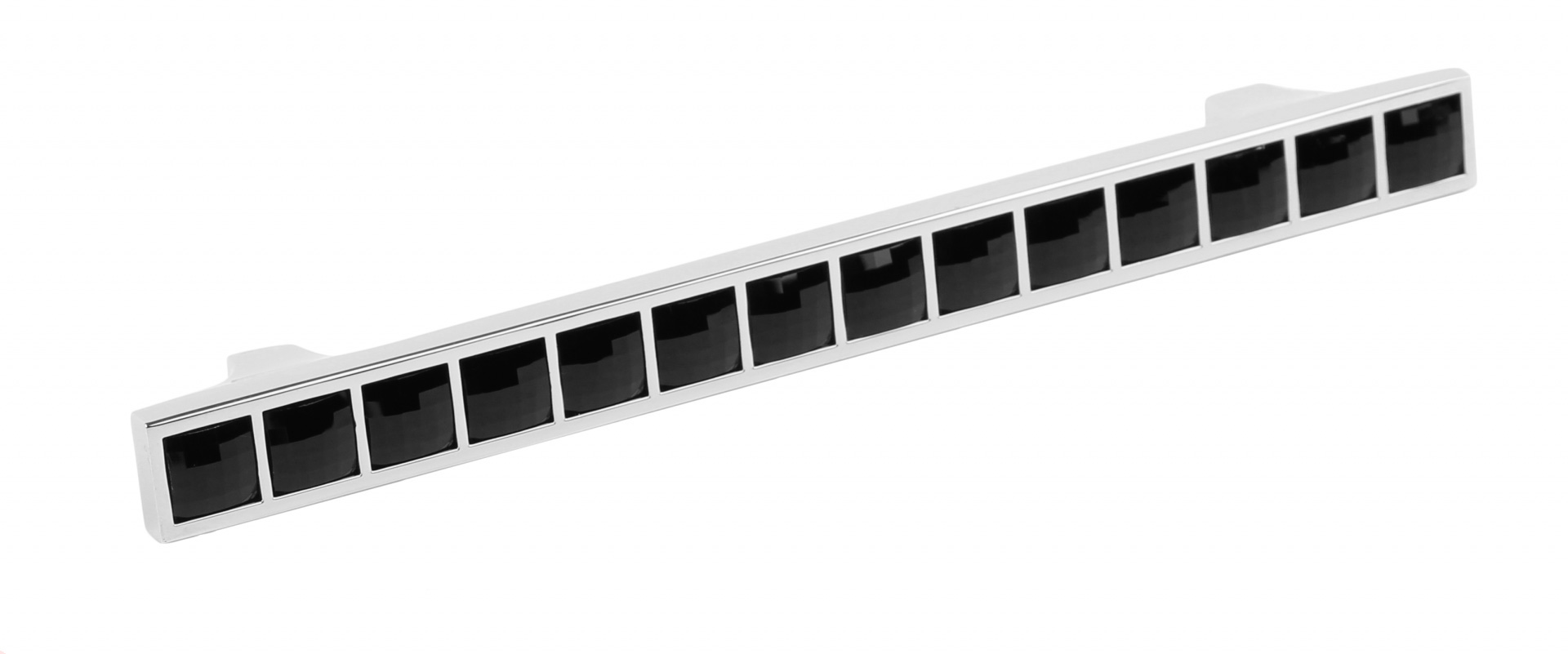 картинка Мебельная ручка CRYSTAL RS420CP/CrBl.4/128 от магазина DFCH 