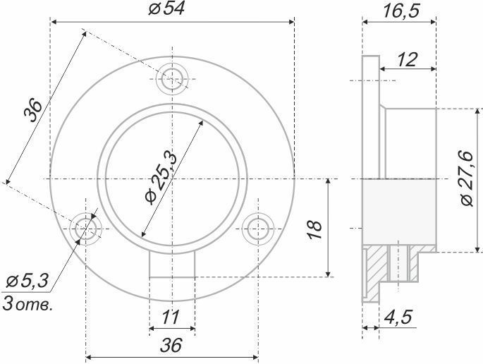 картинка Штангодержатель SHD01/2/1CP/1 от магазина DFCH 