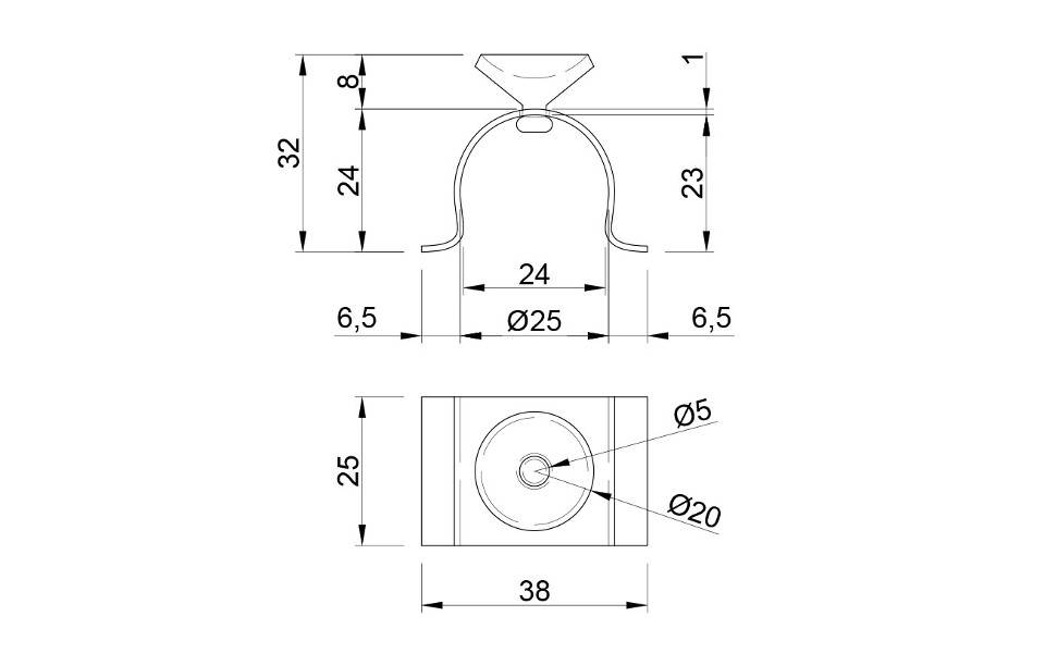 картинка JOKER type38/ R-19С держатель полки (металл) с присоской от магазина DFCH 