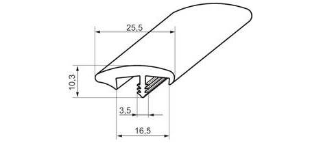картинка Белый профиль ПВХ П-обр. с обхватом врезной 16мм/50м  огр. годен. от магазина DFCH 
