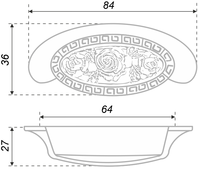 картинка Мебельная ручка FLORA RS434AS.3/64 от магазина DFCH 