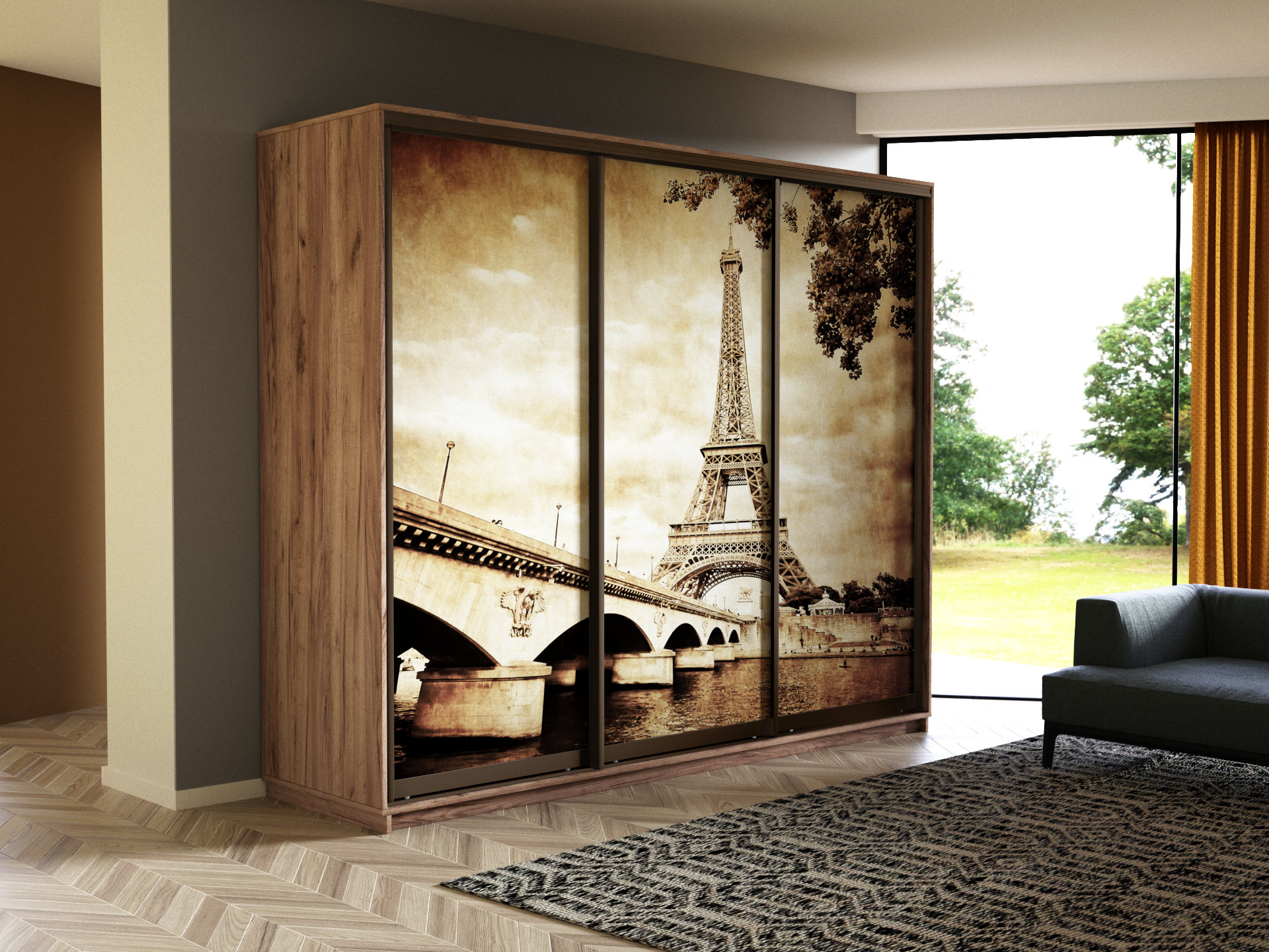 картинка Экспресс Фото трио Париж Крафт Табачный 2200 x 2100 x 600 от магазина DFCH 
