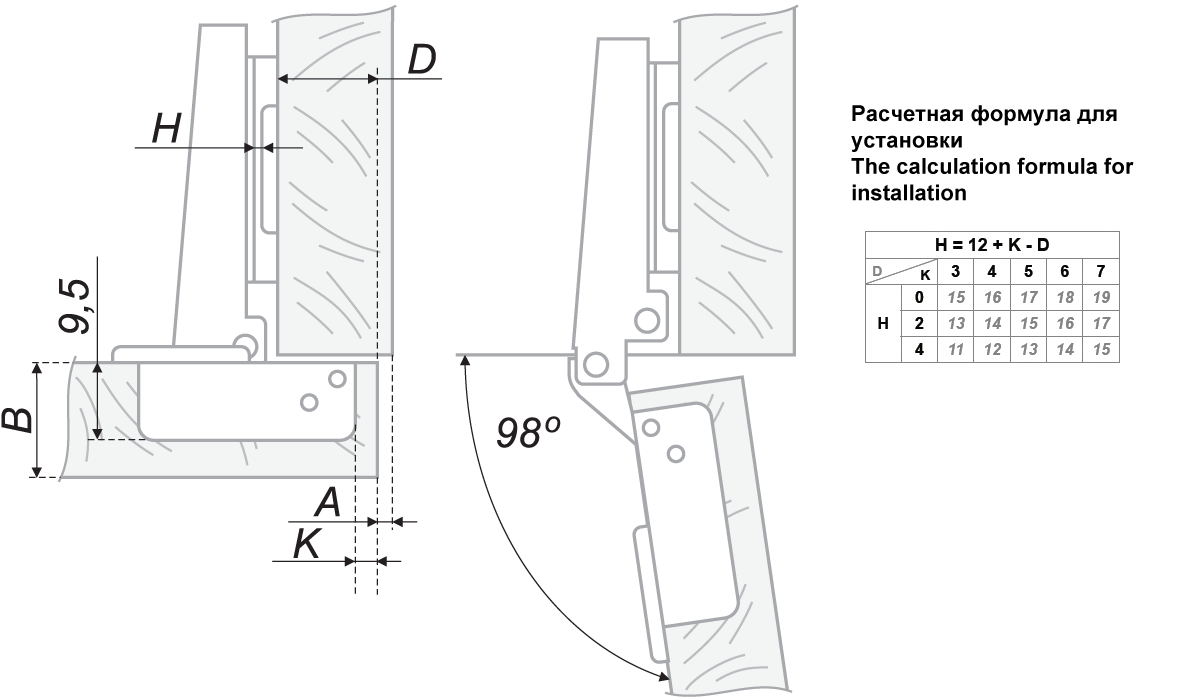 картинка Мебельная петля H405A21/1310 от магазина DFCH 