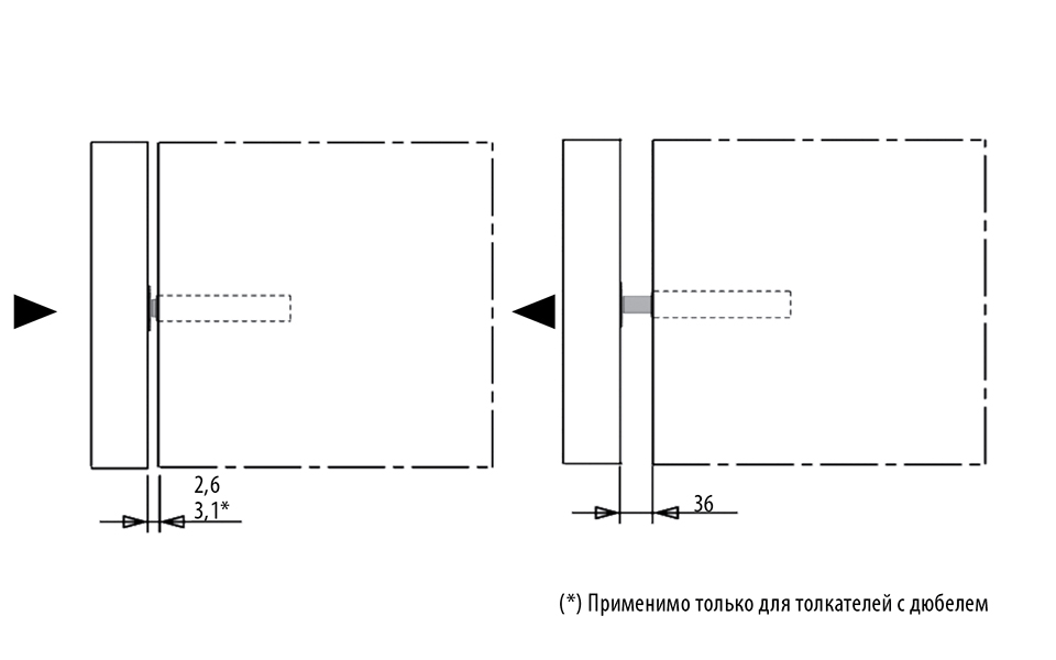 картинка 10299924 Толкатель фасада  врезной от магазина DFCH 