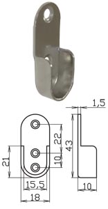 картинка Штангодержатель стальной для овальной штанги d30х15х1,5мм, сталь от магазина DFCH 